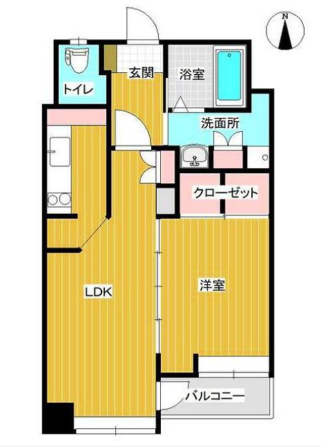 ニューサンリバー11番館(1LDK/2階)の間取り写真