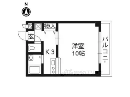 ベルメール北大路(1K/2階)の間取り写真