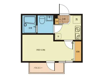 LILY 東中山(1K/1階)の間取り写真