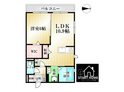 KIZUNA(1LDK/1階)の間取り写真