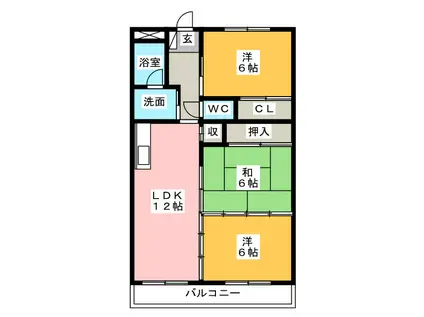 シャトールグラン(3LDK/4階)の間取り写真