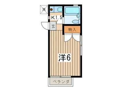 ホワイトヴィラ2(1K/2階)の間取り写真