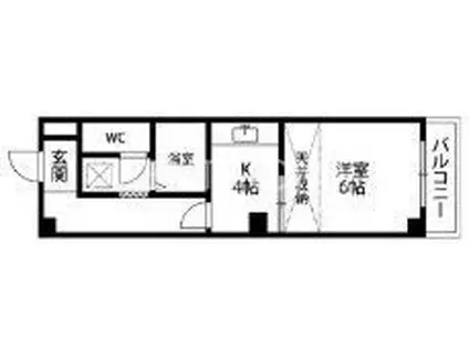 ドリームスクエア(1K/1階)の間取り写真