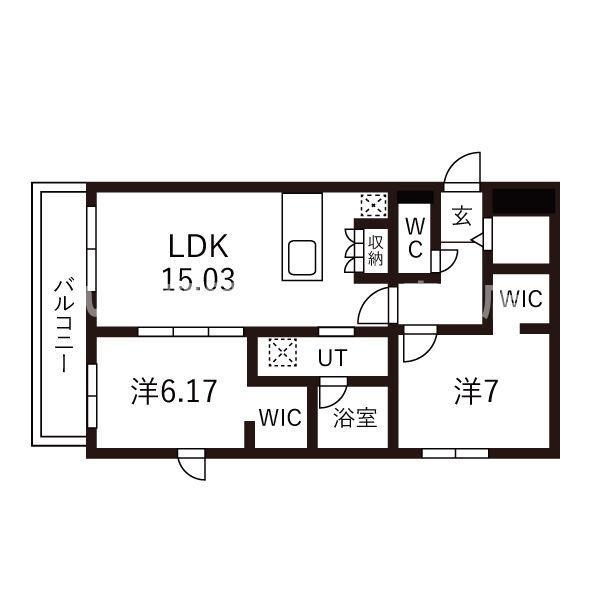 ピオネロ恵庭IV(2LDK/2階)の間取り写真