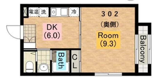 LDM SAKAI(1DK/3階)の間取り写真