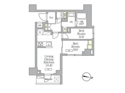 ノガタレジデンス(2LDK/3階)の間取り写真