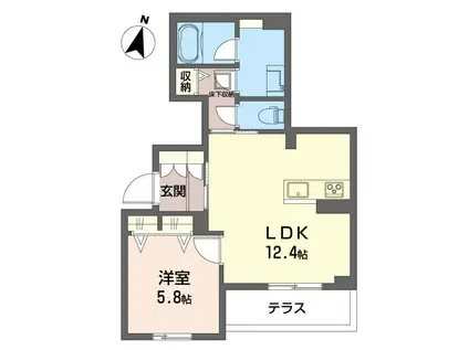 KYレジデンス(1LDK/1階)の間取り写真