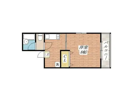 ミーナ茨木(1K/4階)の間取り写真