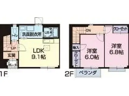 ブランシェ1043 テラスハウス(2LDK/1階)の間取り写真