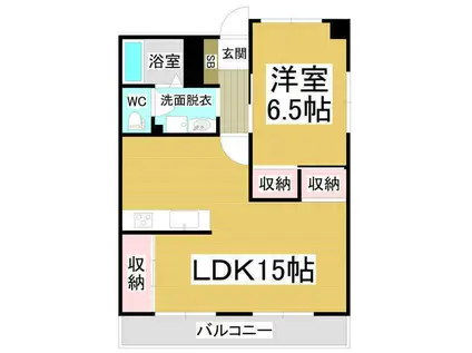 林庄内コーポ(1LDK/4階)の間取り写真