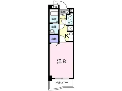 マメールロア(1K/3階)の間取り写真