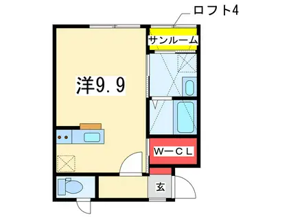 CASA南浜(ワンルーム/2階)の間取り写真