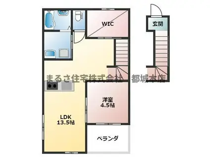 アベニール(1LDK/2階)の間取り写真