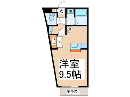 グリーンヒル(ワンルーム/2階)の間取り写真