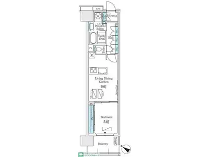 ロイヤルパークス有明(1LDK/7階)の間取り写真