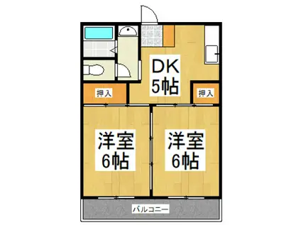 ベルメゾンヒロセ・12(2DK/3階)の間取り写真