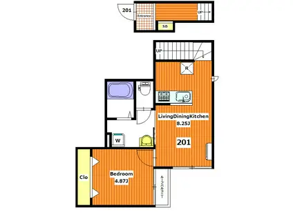 MAISON DE LANGE(1LDK/1階)の間取り写真