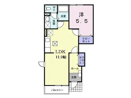 サニ-・エクセレントB(2DK/1階)の間取り写真