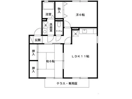 プランドール・のぞみ(2LDK/1階)の間取り写真