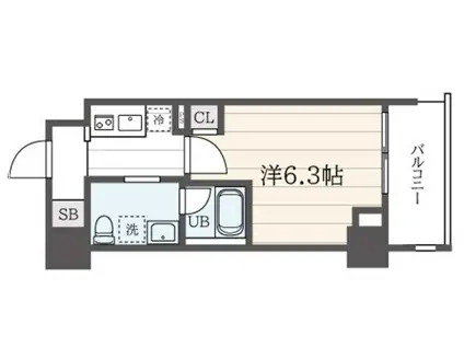 クレヴィスタ坂東橋III(1K/1階)の間取り写真