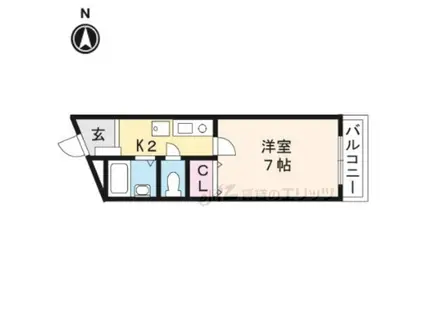 英陽ビル(1K/5階)の間取り写真