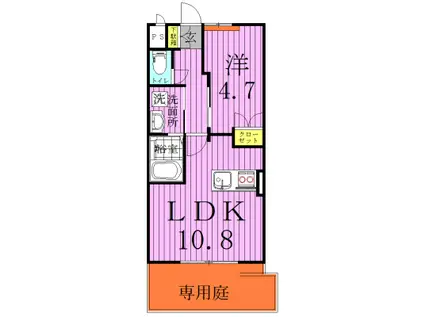 AVANTI HILLS アヴァンティヒルズ(1LDK/1階)の間取り写真