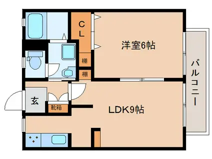 立花ハイツ(1LDK/2階)の間取り写真