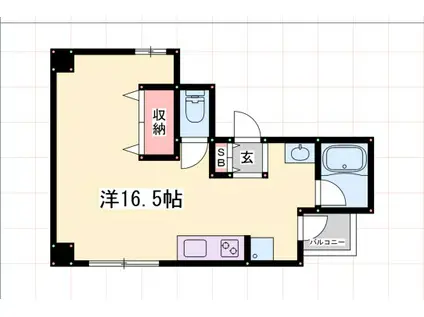 ツムギビル(ワンルーム/3階)の間取り写真