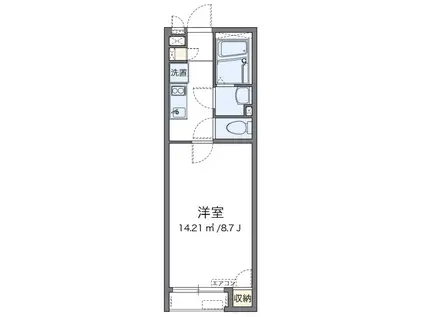 ビュートップ相原(1K/2階)の間取り写真
