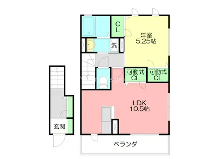 センチュリーハイムV(1LDK/2階)の間取り写真