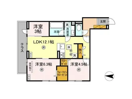 B-KUBUS(3LDK/1階)の間取り写真