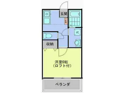 フォルトゥナ草加(1K/2階)の間取り写真