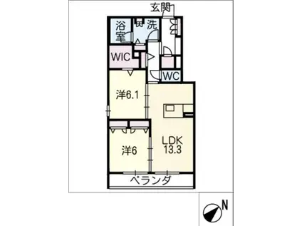 MAMAISON花鳥風月(2LDK/2階)の間取り写真