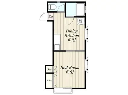 ハイツグリーンシティ(1DK/1階)の間取り写真