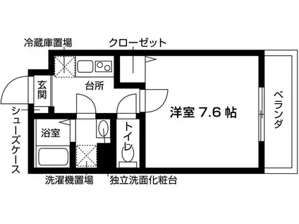 GRANDECOURT立命館U.イーストI(1K/3階)の間取り写真