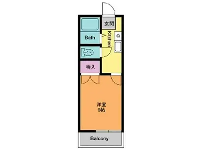 サンテラス毛利台(1K/2階)の間取り写真