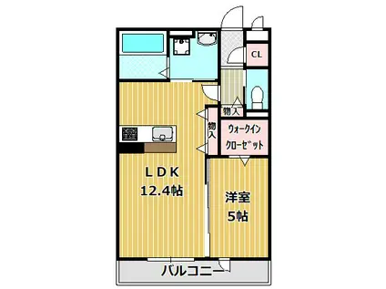 ラヴィベールメゾン(1LDK/1階)の間取り写真
