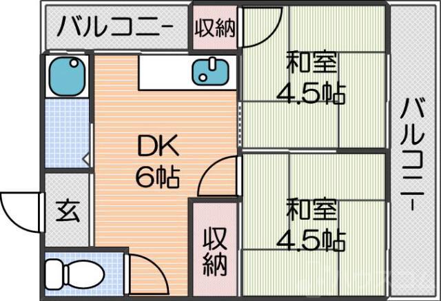 たきがわマンション(2DK/5階)の間取り写真