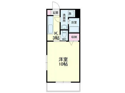 グロワール椿森(1K/4階)の間取り写真