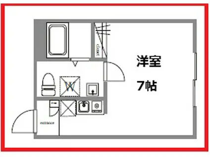 クラウディア シバマタ(ワンルーム/3階)の間取り写真