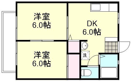 マミーコーポ(2DK/2階)の間取り写真
