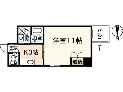 ヴァンサンク堺町(1K/3階)の間取り写真