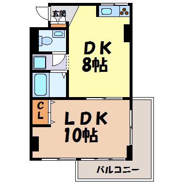ナトゥーラ今池(1DK/4階)の間取り写真