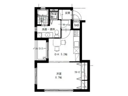 ルプラージュ小戸(1DK/1階)の間取り写真