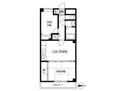 さがみ野シティハイツ(2DK/4階)の間取り写真