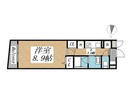 クリオ ラモード学芸大学Ⅱ(1K/3階)の間取り写真