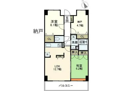 ウエスト ヴィレッジ(2SLDK/2階)の間取り写真