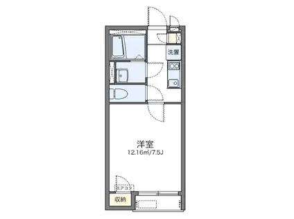 サンフラワー(1K/1階)の間取り写真