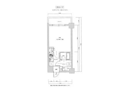 テングッド昭代(1K/4階)の間取り写真