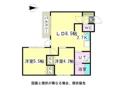 PANTANAL(2LDK/3階)の間取り写真